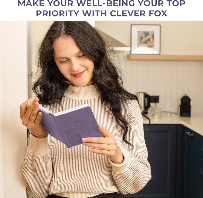Clever Fox Fitness & Food Journal Pocket – Nutrition & Workout Planner for Women & Men – Diet & Gym Exercise Log Book with Calendars, Diet & Training Trackers – Lasts 3 Months, 4.3x5.5” (Lavender)