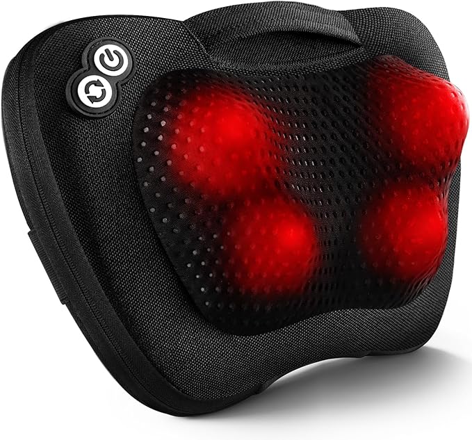 VIKTOR JURGEN Back Massager Neck Massager with Heat, Massage Pillow Gifts for Mothers Day & Fathers Day, Electric Shiatsu Shoulder Massager, Deep Kneading Massager for Back Pain, Neck Pain