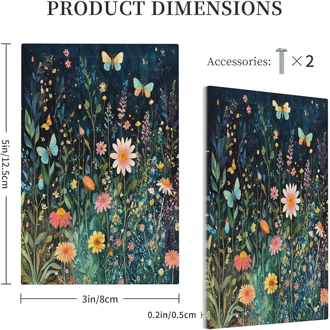 Light Switch Cover Plate Boho Vintage Floral Flower Butterfly 1 Gang No Device Blank Electrical Wall Plates Faceplate Decorative Switch Plate for Bedroom Home Decor