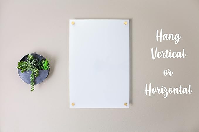 Acrylic Dry Erase Board for Wall with Stylish Border - Shipped Next Day, Made in USA, Non-Magnetic Whiteboard, Wall Mounted Board, Easy to Clean (White - 11x14)