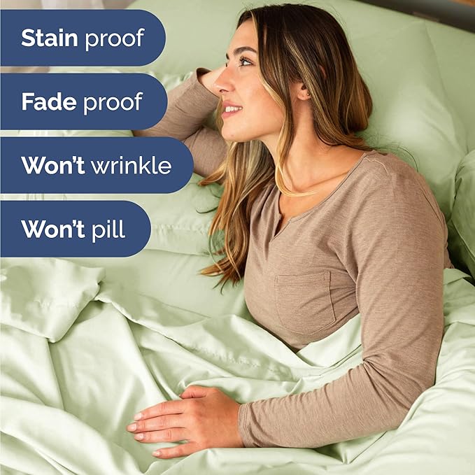 Twin 4 Piece Sheet Set - Cooling & Breathable Bed Sheets - Hotel Luxury Bed Sheets for Women, Men, Kids & Teens - Bedding with Deep Pockets & Easy Fit - Soft and Wrinkle Free - Twin Light Sage Sheets