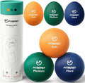 FitBeast Stress Balls for Adults, 6-Pack Hand Therapy Balls, Soft, Medium, Hard Tri-Density, Green, Orange, Blue