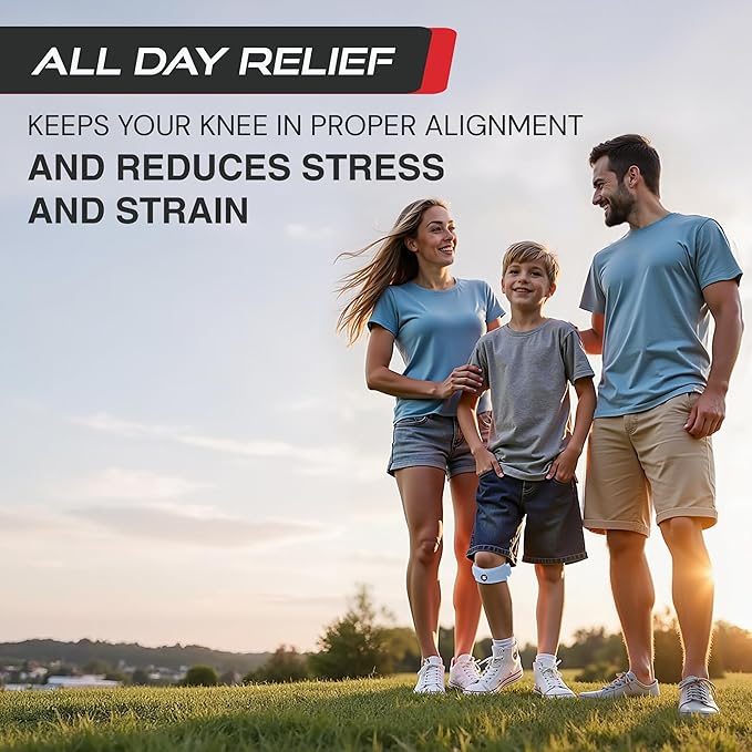 Sleeve Stars Swedish Brand Patellar Tendon Support Strap for Women & Men Effective Osgood Schlatter Knee Brace Youth & Kids Knee Brace with 3 Adjustable Length fits 7"-15" (Single/Light Blue/Kids)