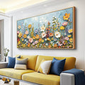 PHAOHUAXM Canvas Wall Decor For Living Room Dining Room Mural Vintage Print Picture YAbstract Colored Floral Wood Frame Artwork For Farmhouse Kitchen Bedroom Corridor Home Decoration Mural 24x48 In