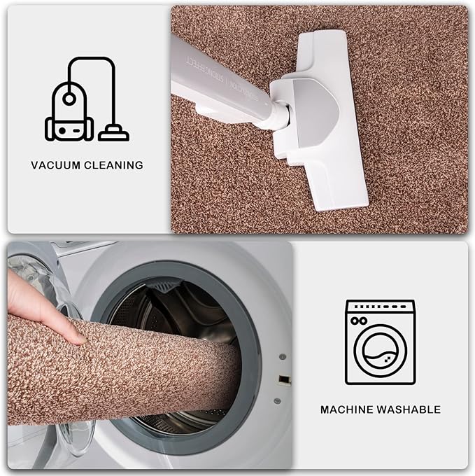 PURRUGS Dirt Trapping Door Mat 31.5" x 47", Non-Slip Machine Washable Entry Rug, Shoe Scraper, Dog Doormat, Super Absorbent Welcome Mat for Front & Back Door, Muddy Shoes & Paws, Brown-Light Cream