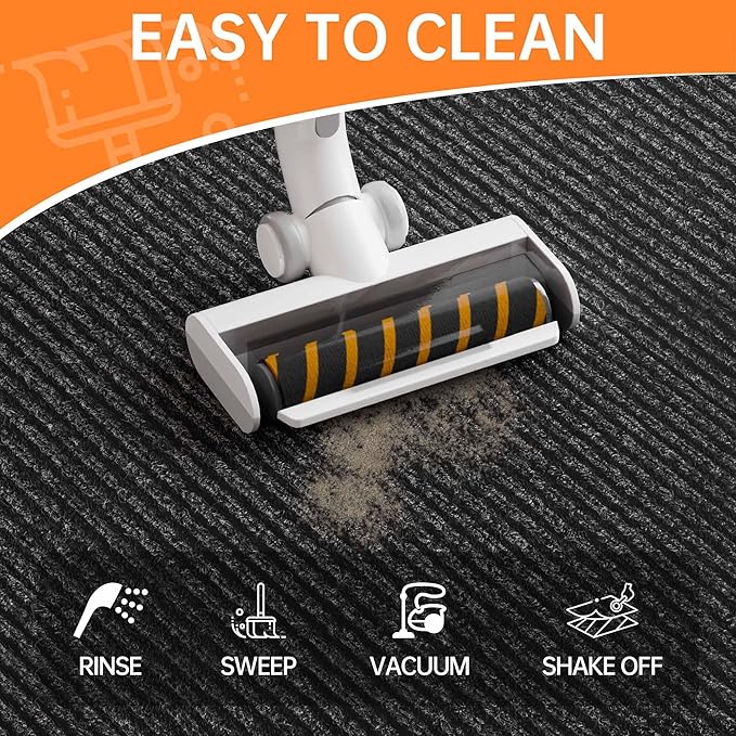 Indoor Outdoor Door Mat, 5’ x 4' Doormat for Entryway, Rubber Backing Non Slip Front Door Mat Outside Entrance, Super Absorbent Commercial Floor Mat for Home Office, Grey
