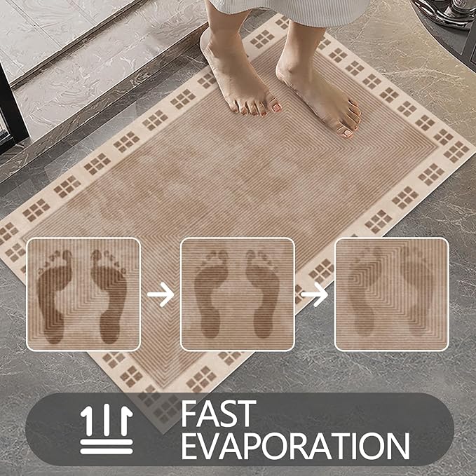 Ultra Thin Door Mat Indoor Entrance, 1/10 in Thin Door Mats for Inside Entry, Non-Slip Rubber Backing Washable Doormat, Fade Resistant, Absorbent, Low Profile Dirt Trapper, 35"X24"