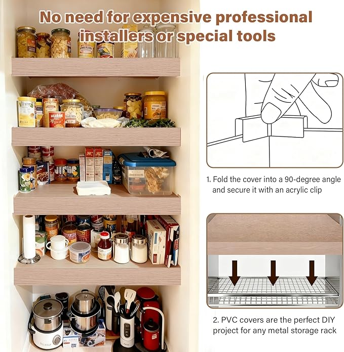 Wire Rack Covers, 33*16 Inch Shelf Covers for wire Shelving, Easy to Cut Closet Wires Shelf Cover-0.31 inch Thick(Not Wood) Moisture Resistant Durable Shelves Cover, Easy Install for Pantry, Kitchen