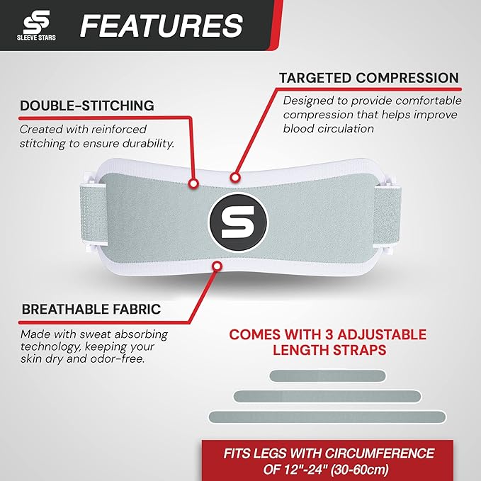 Sleeve Stars Swedish Brand Patellar Tendon Support Strap for Women & Men Effective Osgood Schlatter Knee Brace Youth & Kids Knee Brace with 3 Adjustable Length fits 12"-24" (Pair/Mint Green/Adult)