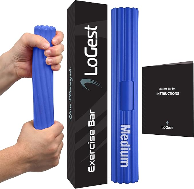 Logest Twist Hand Exerciser Bars for Physical Therapy - Relieves Tendonitis Pain & Improve Grip Strength - Tennis Elbow, Golfer's Elbow, Tendonitis, Wrist, Forearms Pain Relief Hand Therapy Bar