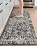 DEXI Kitchen Mats for Floor Cushioned, 23x59 Extra Large Wide Runner Rug Non Slip, Waterproof Soft Comfort Standing Padded Anti Fatigue Decorative, Blue Red