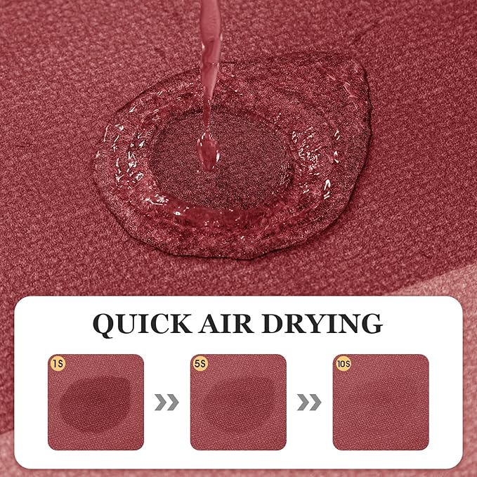 Christmas Ultra Thin Bath Mat, Upgrade Backing Non Slip Thin Bath Mats Fit Under Door, Quick Dry Ultra Absorbent Bathroom Rugs, Machine Washable Bath Rugs for Bathroom, Bathtub, Red/Bordered/32"x20"