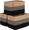 Woven Storage Baskets, Baskets for Organizing, 3 Pack Woven Basket for Storage, Storage Baskets for Shelf, Towel, Toy, Book, Closet, Baby 15"×10"×9"
