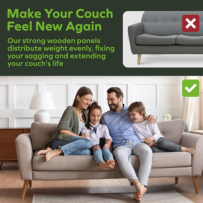 BEN'SHOME Heavy Duty Couch Cushion Support Board – Instantly Repair Sagging Deep Sofa Seat | 27" x 58"-67" | .5" Furniture Grade Wood Under Cushions Insert, Anti-Slip, Extend Sofas & Couches Life