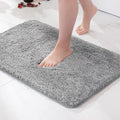 MIULEE Gray Bathroom Rugs Thick Shaggy Bath Rug Mats for Bathroom Non Slip Absorbent Plush Washable Carpet Living Room Bedroom Mat Floor, 20x30 inches