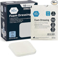 MED PRIDE Sterile Foam Dressings for Wounds, Soft Absorbent Non-Adhesive Waterproof Medical Foam Padding for Ulcers, Injuries (2x2 Inch (Pack of 10))