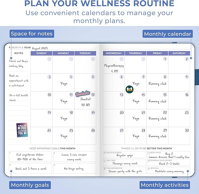 Clever Fox Fitness & Food Journal Pocket – Nutrition & Workout Planner for Women & Men – Diet & Gym Exercise Log Book with Calendars, Diet & Training Trackers – Lasts 3 Months, 4.3x5.5” (Mystic Blue)