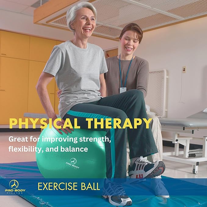 ProBody Pilates Yoga Ball - Exercise Balls, Various Sizes, for Stability, Pregnancy, Workout & Physical Therapy