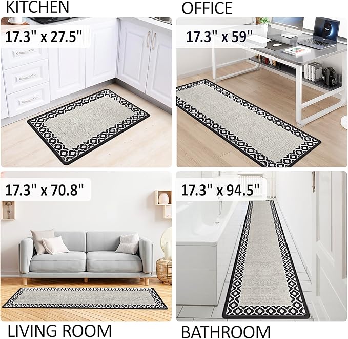 Small Anti Fatigue Kitchen Rug Kitchen Sink Rug Non Slip Kitchen Mats for Floor Cushioned Kitchen Rug Ergonomic Comfort Standing Mat for Kitchen Floor Office Sink Laundry 17.3 x 27.5inch