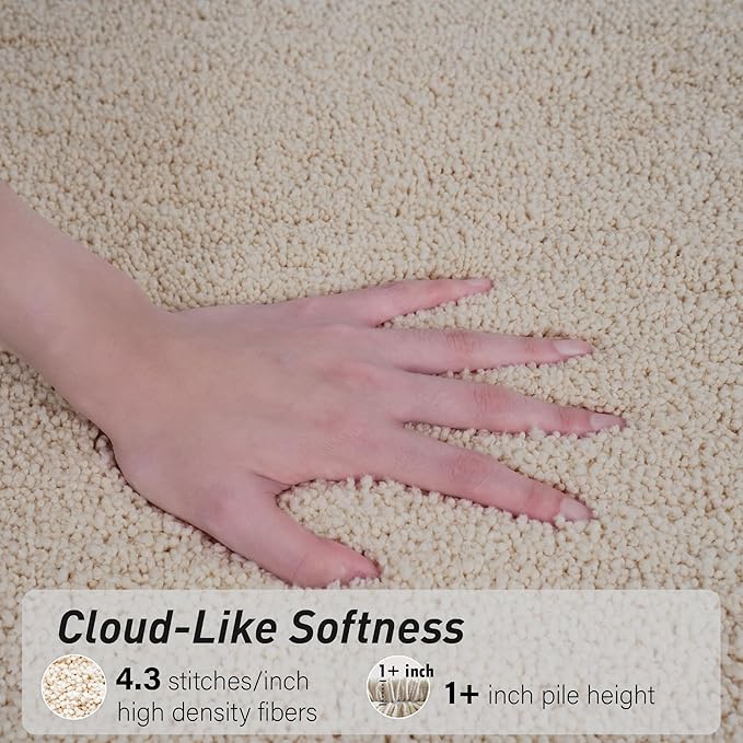 Luxury Quick Dry Non-Slip Bathroom Rugs【24'' x 36'' Beige】 Highly Absorbent Washable and Ultra Soft, Extra Thick Fluffy Bath Mats for Shower/Kitchen/Bathtub Floor
