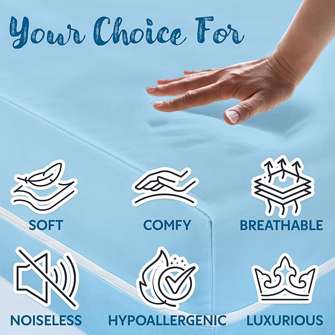 Guardmax Jersey Knitted Crib Size Zippered Mattress Encasement - Waterproof & Bed Bug Proof Mattress Protector - Comfortable, Soft, and Noiseless Zippered Bedding - Dust Mite Proof (28 x 52 x 6)
