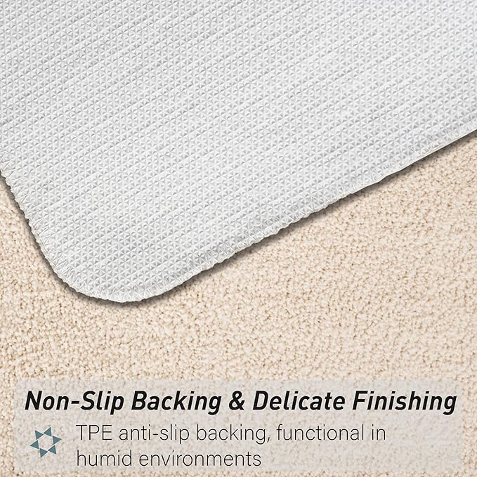 Luxury Quick Dry Non-Slip Bathroom Rugs【24'' x 47'' Beige】 Highly Absorbent Washable and Ultra Soft, Extra Thick Fluffy Bath Mats for Shower/Kitchen/Bathtub Floor