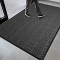 4′ x 6′ Heavy Duty Front Door Mat Indoor Outdoor Entrance, Large Non-Slip All Weather Commercial Floor Mat for Entryway, Low Profile Waterproof Vinyl Rug for House (48" x 72", Charcoal Grey)