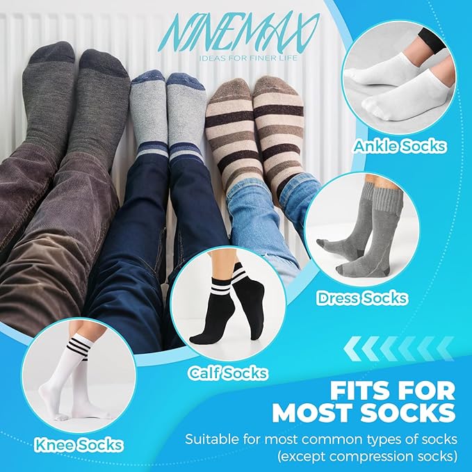 NINEMAX Sock Aids for Putting On Socks,Sock Helper Assistant Device No Bending for Easy On, Puller for Seniors Elderly Disabled Diabetics