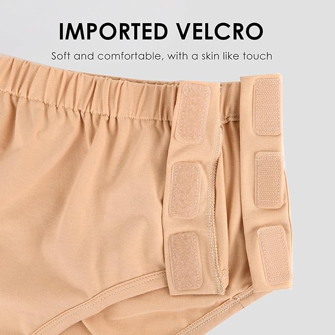 Easy Adapt Women's Tear-Away Underwear, for Patients, Elders, Pack of 2. (Nude+Black, Medium)