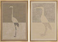 MUDECOR Framed Canvas Print Wall Art Bird Silhouette Modern Minimalist with Heron Crane Illustrations Modern Art Decorative Bohemian Colorful for Living Room, Bedroom, Office - 16"x24"x2 Natural