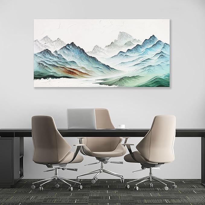 Landscape Canvas Wall Art Modern Painting Wall Art Wall Hanging Decor Framed Artwork Moutain Wall Decor for Living Room Bedroom Dining Room Home Office Decor 24"x48"