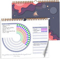 Clever Fox Habit Calendar Circle – 24-Month Inspirational Daily Habit Tracker with Colorful Pages – Routine & Goal Planner Journal (Dark Blue & Red)