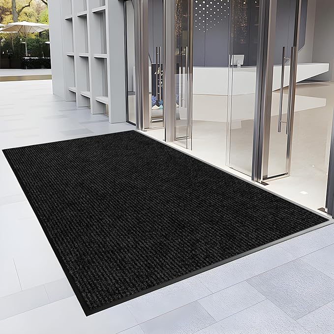 2′ x 18′ Front Door Mat Indoor Outdoor Entrance, Commercial Floor Mat Heavy Duty Dirt Trapper Entryway Doormat, Custom Size Non Slip Rubber Backing Welcome mat, Door Mat for High Traffic Area