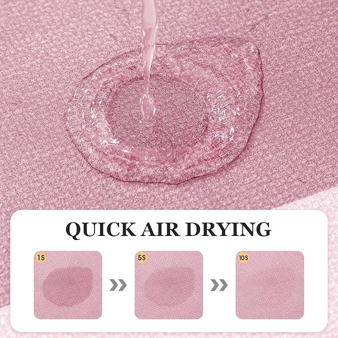 Ultra Thin Bath Mat, Upgrade Backing Non Slip Thin Bath Mats Fit Under Door, Quick Dry Ultra Absorbent Bathroom Rugs, Machine Washable Bath Rugs for Bathroom, Bathtub & Kitchen, Pink/Bordered/32"x20"