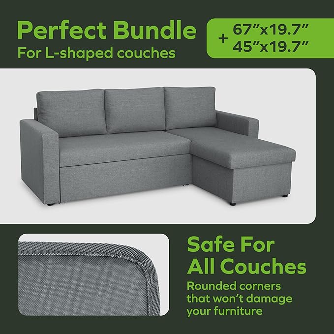 BEN'SHOME® Heavy Duty Sectional Cushion Support Board – Instantly Repair Sagging Sofa Seat | 19.7 x 67+45" | .5" Furniture Grade Wood Under Cushions Insert, Anti-Slip, Extend Sofas & Couches Life