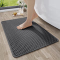 Bathroom Rugs Non Slip, Super Absorbent Quick Dry Bath Mats for Bathroom, Foam Weave Texture Thin Bath Rugs Washable with Rubber Backing Fit Under Door Outside Shower,16" x 24“