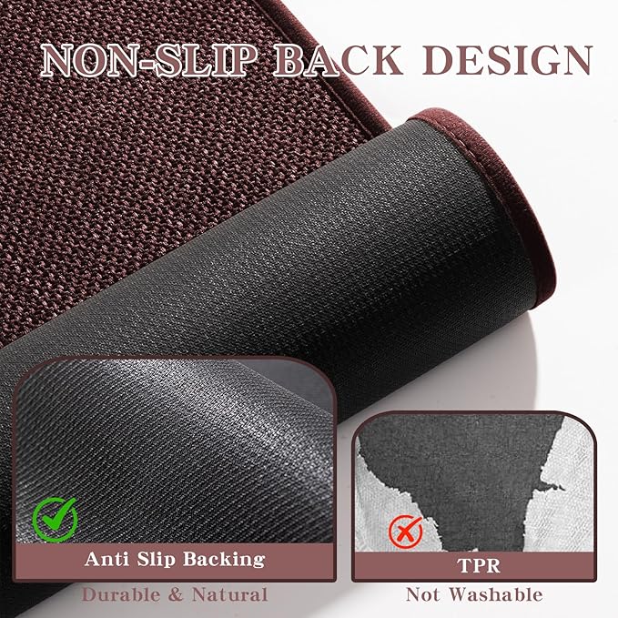 chakme Bathroom Rugs Mat 47x17, Ultra Thin Non Slip Bath Rug Runner Quick Dry Absorbent Bath Mat for Bathroom, (Dark Purple, 47"x17")
