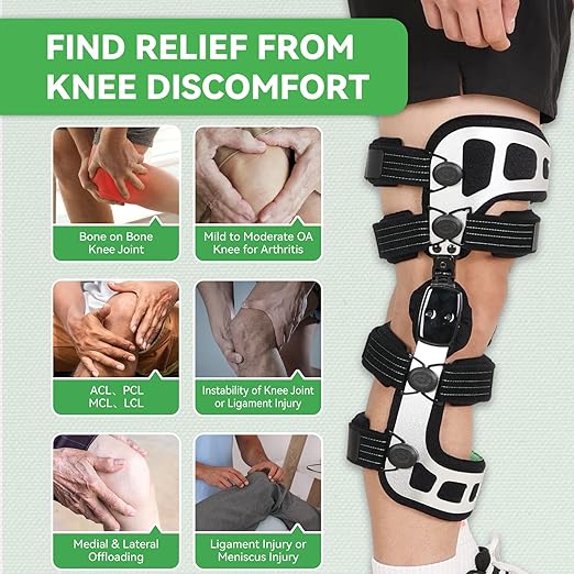 Orthomen Double OA Knee Brace Booster Instability of Ligament Injury & Protect Knee Joint after Knee Surgery Medial & Lateral Support (M/Left)