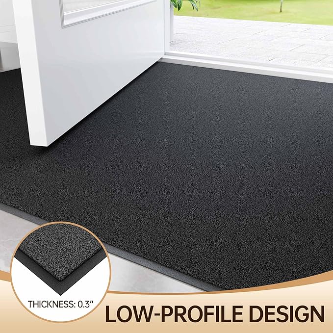 Amyracel Front Door Mat Indoor Outdoor Entrance, 48" x 72" All-Season Waterproof Doormat for Enterway, Heavy Duty Commercial Floor Mat, Fade Resistant, Rubber Back, Low Profile, Easy Clean