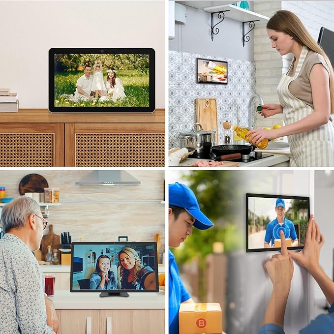 15.6 to 27 inch Touchscreen Digital Calendar & Wall Planners, Smart Whiteboard Calendar for Chore Chart & Work Schedule, Built in Speakers and Camera, Include Wall Mount & Desk Stand (21.5-inch)