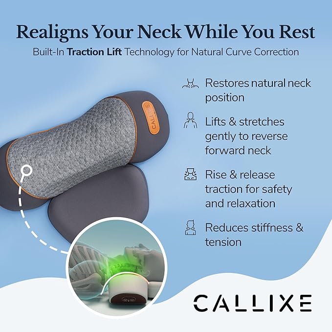 Original TheraPillow – 3-in-1 Neck Massager Pillow with Heat & Gentle Traction | Relaxing Neck & Shoulder Support with Vibration Massage, Wireless Design & USB-C Charging