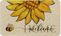 Sunflower Welcome Doormat 17"x29", Non Slip Door Mat Indoor Entrance, Hello Indoor Front Door mat, Spring Summer Outdoor Entrance Mat, Low Profile Design Patio Porch Entryway Mats
