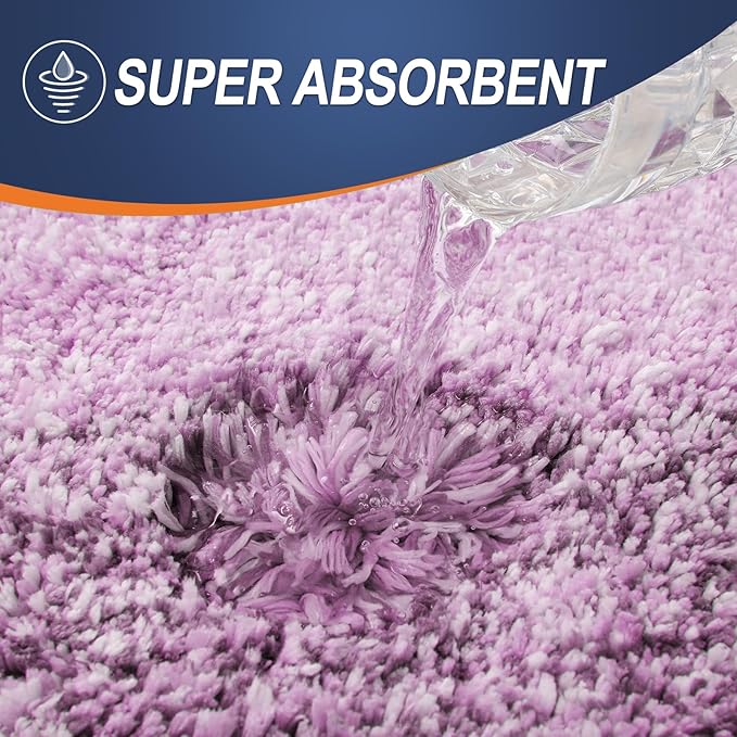 OLANLY Bathroom Rug Set 2 Piece, Soft Absorbent Microfiber Bath Rug Set, Non-Slip, Machine Wash Dry, Plush Shaggy Bath Mats for Bathroom (30"x20"+24"x16", Pinkish-Purple)