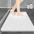 Joyhalo Shower Mat Bathtub Mat Non Slip, Bathmats Non Slip, Quick Drying Foot Scrubber Loofah Mats for Shower, Tub, Bathroom, Home,17x30inch, White