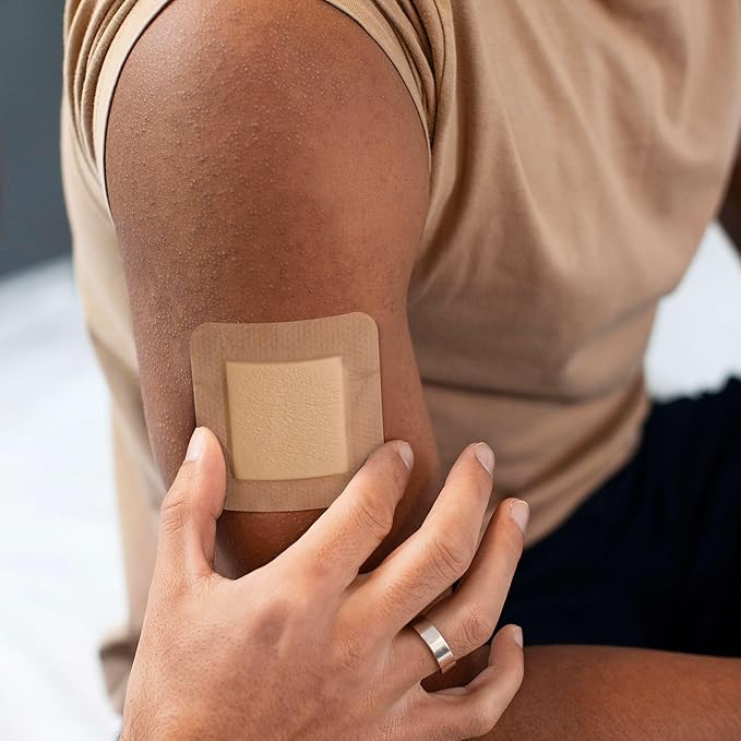 Bordered Silicone Foam Bandages - 10 6x6 Sterile Silicone Foam Dressings for Wound Care, & Dressings - Absorbent Bed Sore Protectors - Good for Sensitive Skin
