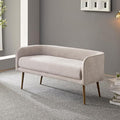 Bedroom Bench with Low Back, Inside Metal Frame, Extra Seat for Living Room, Entryway or Dinning Bench(Light Gray) …