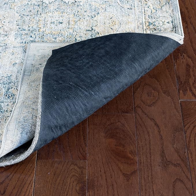 RUGPADUSA - Dual Surface - 6' Round - 3/8" Thick - Felt + Rubber - Enhanced Non-Slip Rug Pad - Adds Comfort and Protection - for Hard Surface Floors
