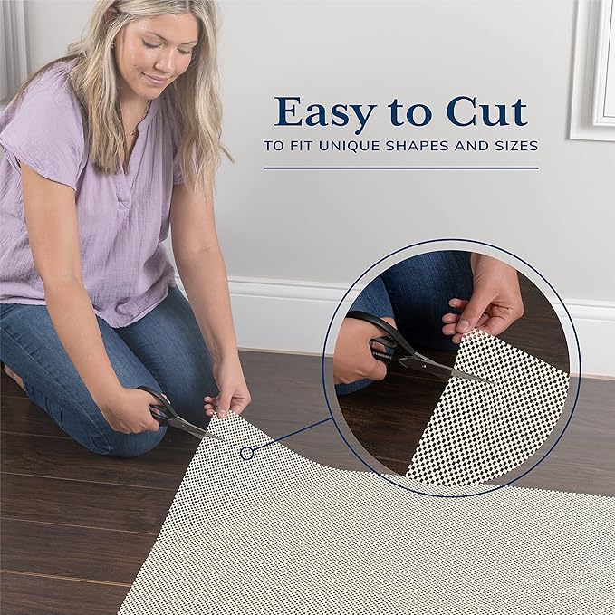 Veken 9x12 Ft Rug Pad Gripper for Hardwood Floors, Non Slip Rug Pads for Area Rugs, Thick Rug Grippers for Tile Floors, Under Carpet Anti Skid Mat, Keep Your Rugs Safe and in Place