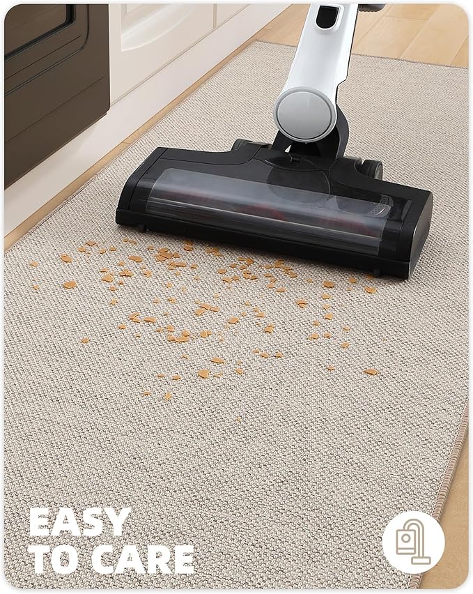 Color&Geometry Washable Kitchen Floor Mats Set,Extra Long Absorbent Non Slip Kitchen Runner Rug for Front Sink, Laundry, Hallway, 24"x36"+24"x72", Beige