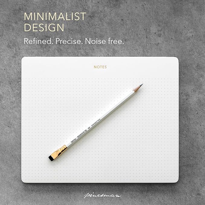 Mouse Pad Notepad for Professionals, 3 Pack, 9.8" x 7.9", 150 Sheets (50 Each), Minimalist, Gold Foiled, Dotted Layout, Executive's Desk Note Pad, To Do List Notepad, Eco-friendly, FSC™ Certified Planner Pad